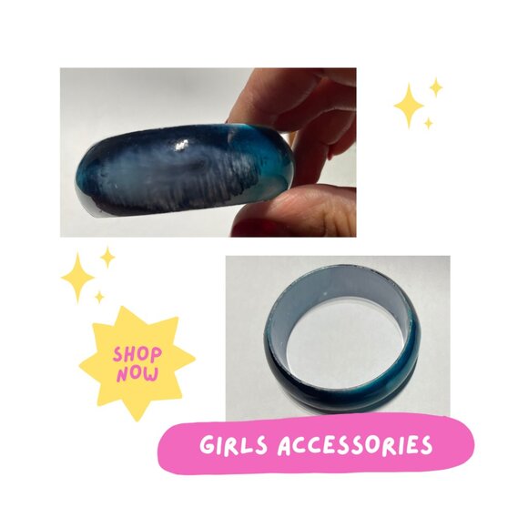 Vintage Turquoise, Black, & Blue Tie-Dye Bangle from India ๐โจ - Picture 1 of 3